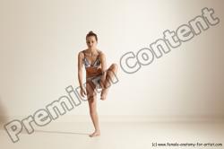 Nude Gymnastic poses Woman White Moving poses Slim long brown Dynamic poses Pinup